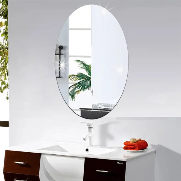Oval Acrylic Mirror Wall Sticker
